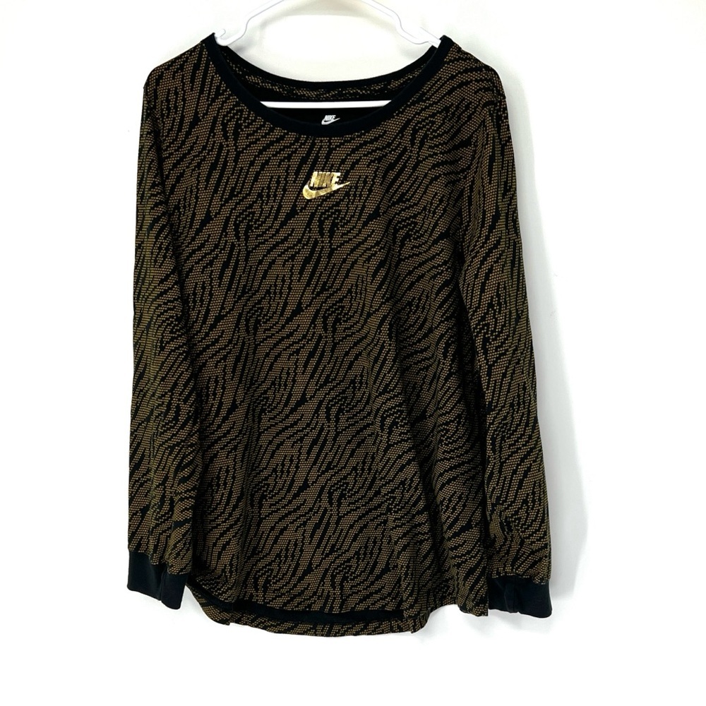Nike Black Gold Long Sleeve Shirt womens 1X